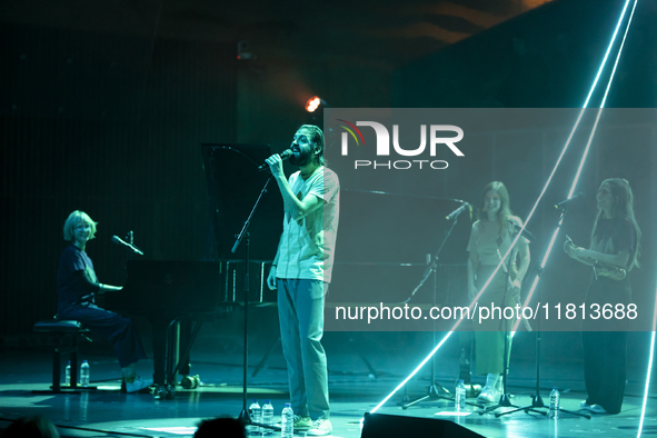 Portuguese singer-songwriter Salvador Sobral performs in the Sugia room at Casa da Musica in Porto, Portugal, on November 26, 2024. 