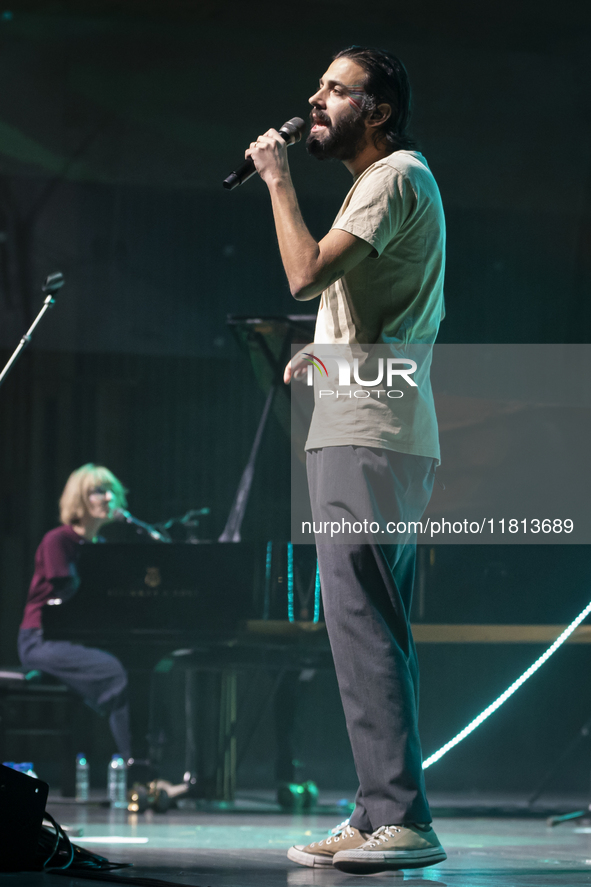 Portuguese singer-songwriter Salvador Sobral performs in the Sugia room at Casa da Musica in Porto, Portugal, on November 26, 2024. 