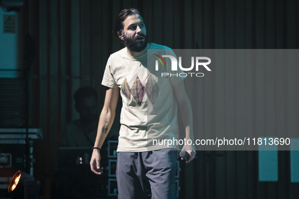 Portuguese singer-songwriter Salvador Sobral performs in the Sugia room at Casa da Musica in Porto, Portugal, on November 26, 2024. 