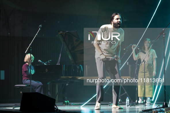 Portuguese singer-songwriter Salvador Sobral performs in the Sugia room at Casa da Musica in Porto, Portugal, on November 26, 2024. 