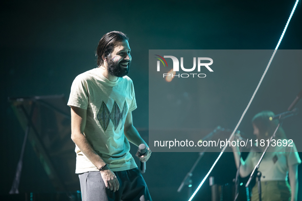 Portuguese singer-songwriter Salvador Sobral performs in the Sugia room at Casa da Musica in Porto, Portugal, on November 26, 2024. 