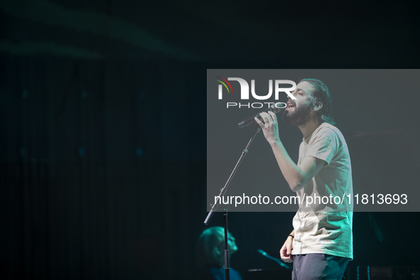 Portuguese singer-songwriter Salvador Sobral performs in the Sugia room at Casa da Musica in Porto, Portugal, on November 26, 2024. 