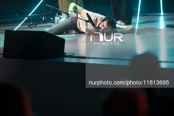 Portuguese singer-songwriter Salvador Sobral performs in the Sugia room at Casa da Musica in Porto, Portugal, on November 26, 2024. 