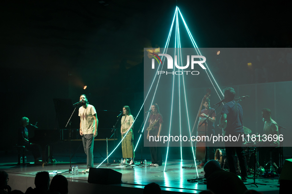 Portuguese singer-songwriter Salvador Sobral performs in the Sugia room at Casa da Musica in Porto, Portugal, on November 26, 2024. 