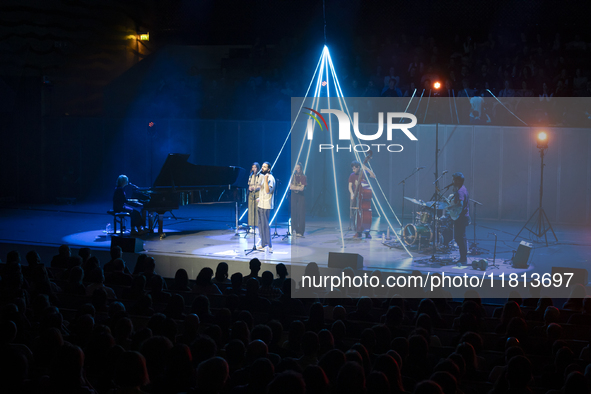 Portuguese singer-songwriter Salvador Sobral performs in the Sugia room at Casa da Musica in Porto, Portugal, on November 26, 2024. 