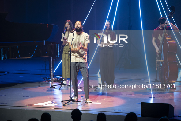 Portuguese singer-songwriter Salvador Sobral performs in the Sugia room at Casa da Musica in Porto, Portugal, on November 26, 2024. 