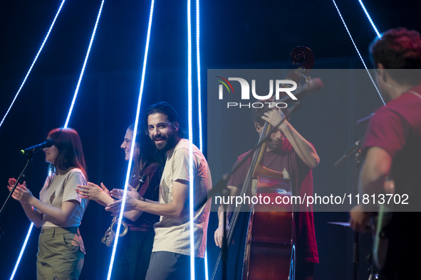 Portuguese singer-songwriter Salvador Sobral performs in the Sugia room at Casa da Musica in Porto, Portugal, on November 26, 2024. 