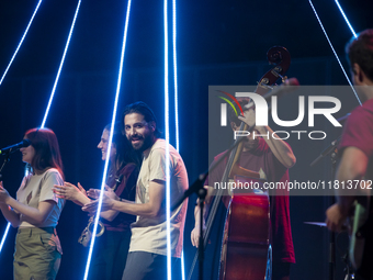 Portuguese singer-songwriter Salvador Sobral performs in the Sugia room at Casa da Musica in Porto, Portugal, on November 26, 2024. (