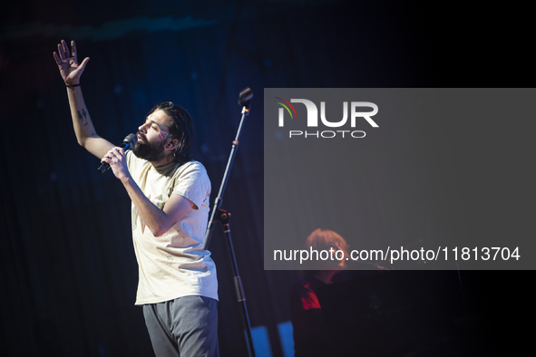 Portuguese singer-songwriter Salvador Sobral performs in the Sugia room at Casa da Musica in Porto, Portugal, on November 26, 2024. 