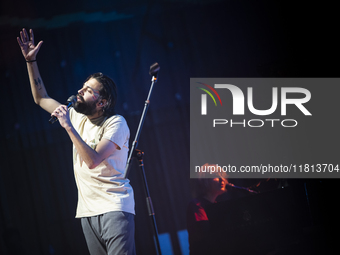 Portuguese singer-songwriter Salvador Sobral performs in the Sugia room at Casa da Musica in Porto, Portugal, on November 26, 2024. (