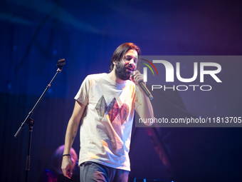 Portuguese singer-songwriter Salvador Sobral performs in the Sugia room at Casa da Musica in Porto, Portugal, on November 26, 2024. (