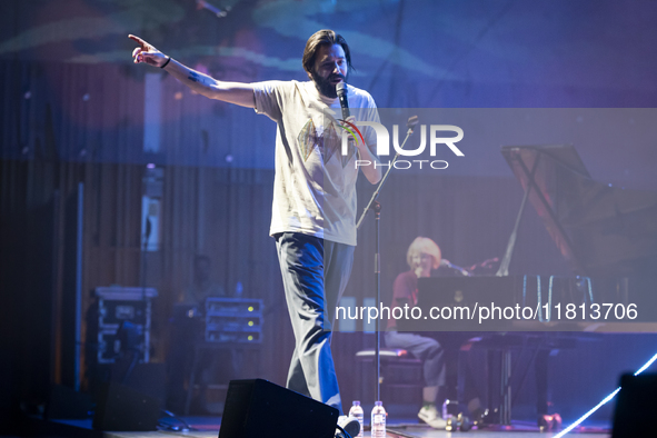 Portuguese singer-songwriter Salvador Sobral performs in the Sugia room at Casa da Musica in Porto, Portugal, on November 26, 2024. 