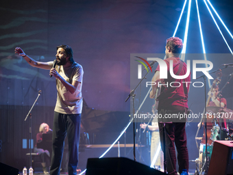 Portuguese singer-songwriter Salvador Sobral performs in the Sugia room at Casa da Musica in Porto, Portugal, on November 26, 2024. (