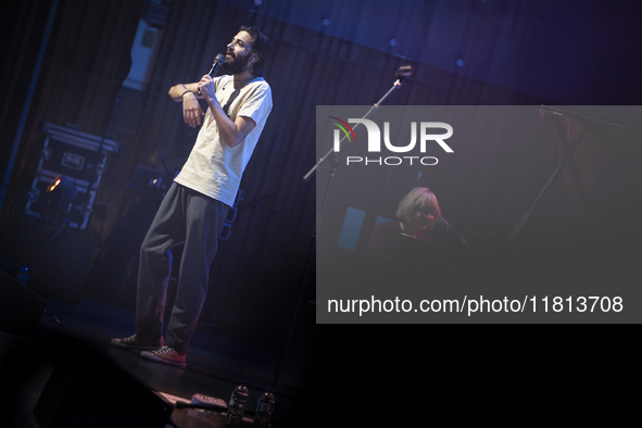 Portuguese singer-songwriter Salvador Sobral performs in the Sugia room at Casa da Musica in Porto, Portugal, on November 26, 2024. 