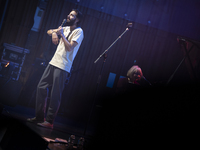 Portuguese singer-songwriter Salvador Sobral performs in the Sugia room at Casa da Musica in Porto, Portugal, on November 26, 2024. (