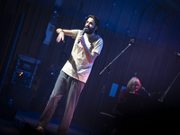 Portuguese singer-songwriter Salvador Sobral performs in the Sugia room at Casa da Musica in Porto, Portugal, on November 26, 2024. (