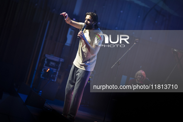 Portuguese singer-songwriter Salvador Sobral performs in the Sugia room at Casa da Musica in Porto, Portugal, on November 26, 2024. 