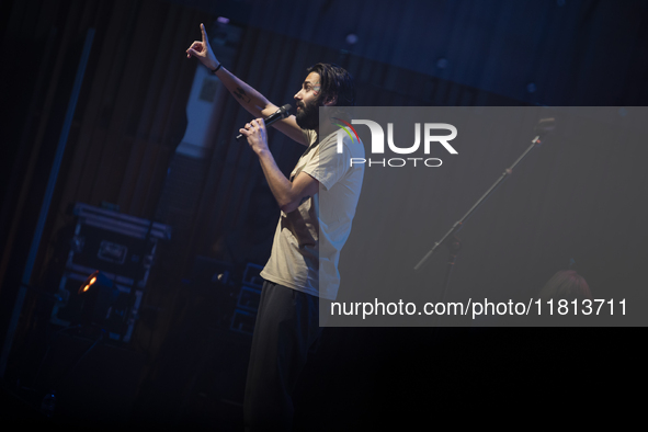 Portuguese singer-songwriter Salvador Sobral performs in the Sugia room at Casa da Musica in Porto, Portugal, on November 26, 2024. 