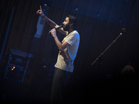 Portuguese singer-songwriter Salvador Sobral performs in the Sugia room at Casa da Musica in Porto, Portugal, on November 26, 2024. (