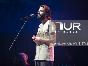 Portuguese singer-songwriter Salvador Sobral performs in the Sugia room at Casa da Musica in Porto, Portugal, on November 26, 2024. (