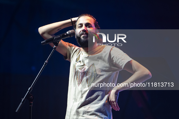 Portuguese singer-songwriter Salvador Sobral performs in the Sugia room at Casa da Musica in Porto, Portugal, on November 26, 2024. 