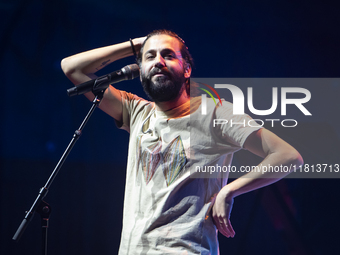 Portuguese singer-songwriter Salvador Sobral performs in the Sugia room at Casa da Musica in Porto, Portugal, on November 26, 2024. (