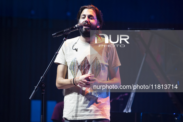 Portuguese singer-songwriter Salvador Sobral performs in the Sugia room at Casa da Musica in Porto, Portugal, on November 26, 2024. 