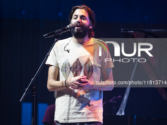 Portuguese singer-songwriter Salvador Sobral performs in the Sugia room at Casa da Musica in Porto, Portugal, on November 26, 2024. (