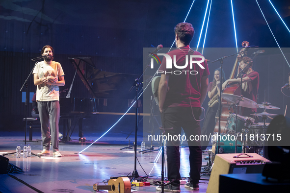 Portuguese singer-songwriter Salvador Sobral performs in the Sugia room at Casa da Musica in Porto, Portugal, on November 26, 2024. 