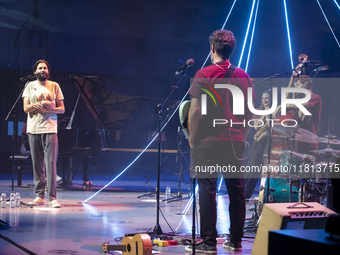 Portuguese singer-songwriter Salvador Sobral performs in the Sugia room at Casa da Musica in Porto, Portugal, on November 26, 2024. (