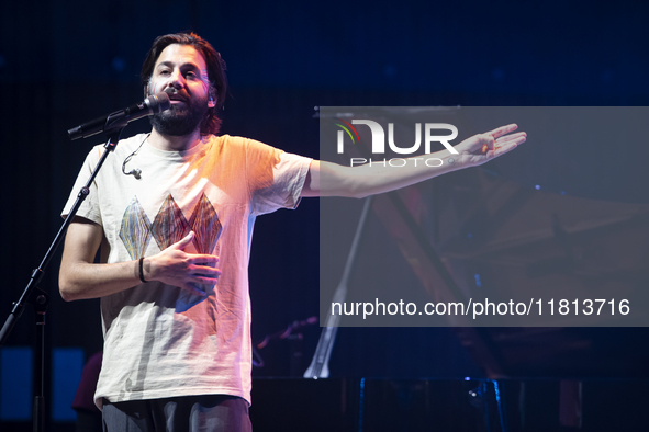 Portuguese singer-songwriter Salvador Sobral performs in the Sugia room at Casa da Musica in Porto, Portugal, on November 26, 2024. 