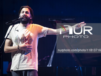 Portuguese singer-songwriter Salvador Sobral performs in the Sugia room at Casa da Musica in Porto, Portugal, on November 26, 2024. (