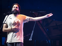 Portuguese singer-songwriter Salvador Sobral performs in the Sugia room at Casa da Musica in Porto, Portugal, on November 26, 2024. (