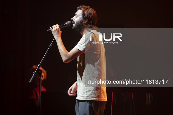 Portuguese singer-songwriter Salvador Sobral performs in the Sugia room at Casa da Musica in Porto, Portugal, on November 26, 2024. 