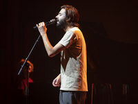 Portuguese singer-songwriter Salvador Sobral performs in the Sugia room at Casa da Musica in Porto, Portugal, on November 26, 2024. (