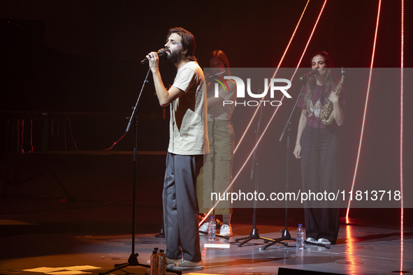 Portuguese singer-songwriter Salvador Sobral performs in the Sugia room at Casa da Musica in Porto, Portugal, on November 26, 2024. 