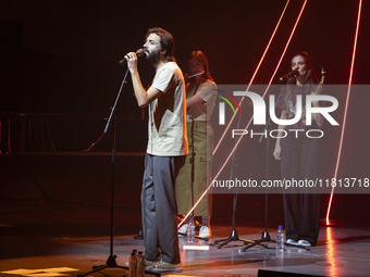 Portuguese singer-songwriter Salvador Sobral performs in the Sugia room at Casa da Musica in Porto, Portugal, on November 26, 2024. (