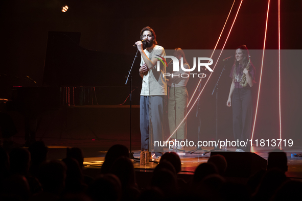 Portuguese singer-songwriter Salvador Sobral performs in the Sugia room at Casa da Musica in Porto, Portugal, on November 26, 2024. 