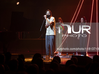 Portuguese singer-songwriter Salvador Sobral performs in the Sugia room at Casa da Musica in Porto, Portugal, on November 26, 2024. (