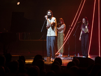 Portuguese singer-songwriter Salvador Sobral performs in the Sugia room at Casa da Musica in Porto, Portugal, on November 26, 2024. (