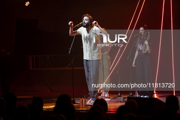 Portuguese singer-songwriter Salvador Sobral performs in the Sugia room at Casa da Musica in Porto, Portugal, on November 26, 2024. 