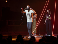 Portuguese singer-songwriter Salvador Sobral performs in the Sugia room at Casa da Musica in Porto, Portugal, on November 26, 2024. (