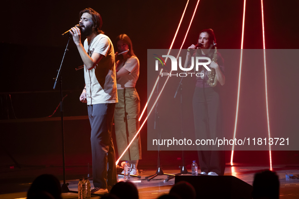 Portuguese singer-songwriter Salvador Sobral performs in the Sugia room at Casa da Musica in Porto, Portugal, on November 26, 2024. 