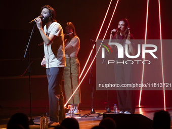 Portuguese singer-songwriter Salvador Sobral performs in the Sugia room at Casa da Musica in Porto, Portugal, on November 26, 2024. (