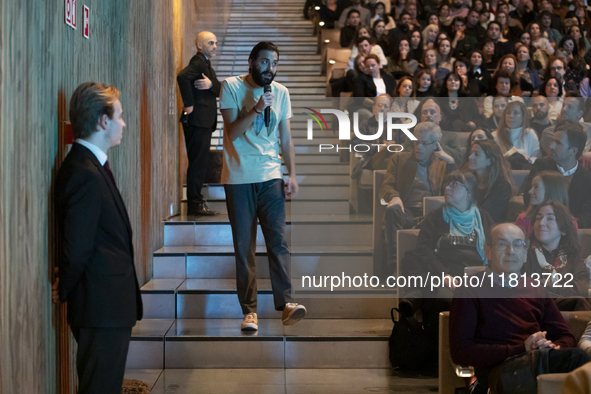 Portuguese singer-songwriter Salvador Sobral performs in the Sugia room at Casa da Musica in Porto, Portugal, on November 26, 2024. 