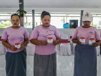 Inmates participate in the simultaneous regional election at a polling station in a prison in Semarang, Central Java Province, on November 2...