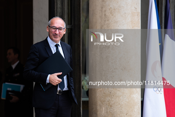 Paul Christophe, Minister of Solidarity and Equal Opportunities, is at the Elysee for the Council of Ministers in Paris, France, on November...