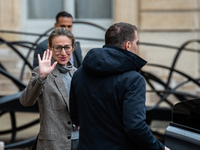 Astrid Panosyan-Bouvet, Minister of Labor, stands at the exit of the Council of Ministers in Paris, France, on November 27, 2024. (