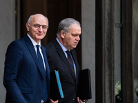 Didier Migaud, Minister of Justice, and Francois-Noel Buffet, Minister attached to the Prime Minister responsible for Overseas France, are a...