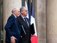 Didier Migaud, Minister of Justice, and Francois-Noel Buffet, Minister attached to the Prime Minister responsible for Overseas France, are a...